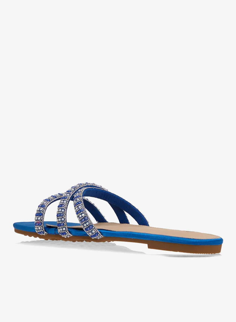 Ginger Diamante Flat Sandal