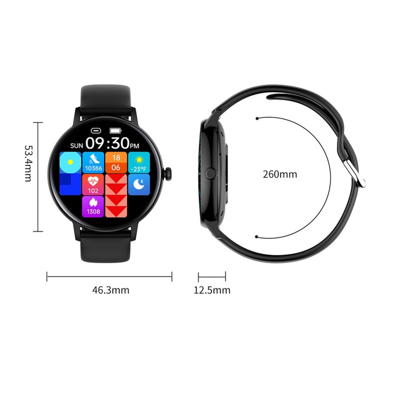 HD Screen Smartwatch: 1.32" Gold Touch Panel, 300 mAh 30-Day Standby Battery - 200+ Customizable Dials, Massive Sports Modes Smart Watch for Android & iOS Users - Image 3