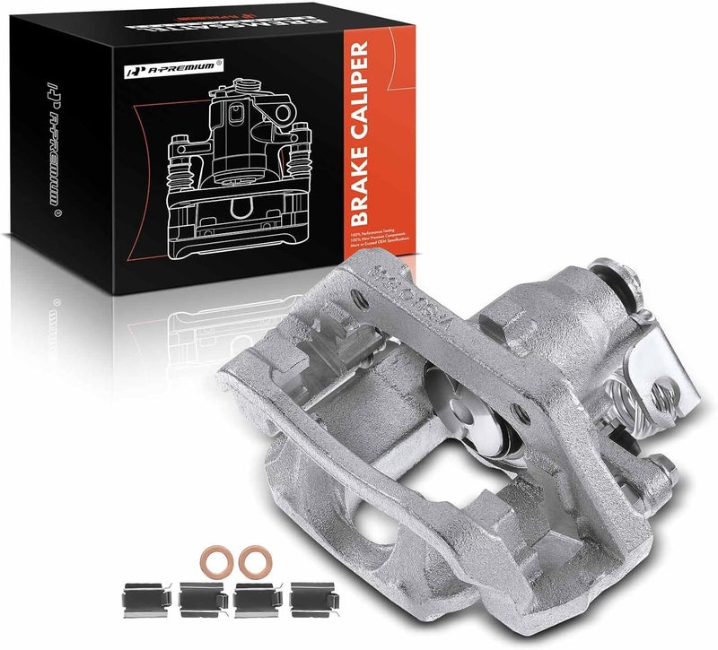 A-Premium Disc Brake Caliper Assembly with Bracket for Ford and Lincoln Models - Rear Left Driver Side - Image 1