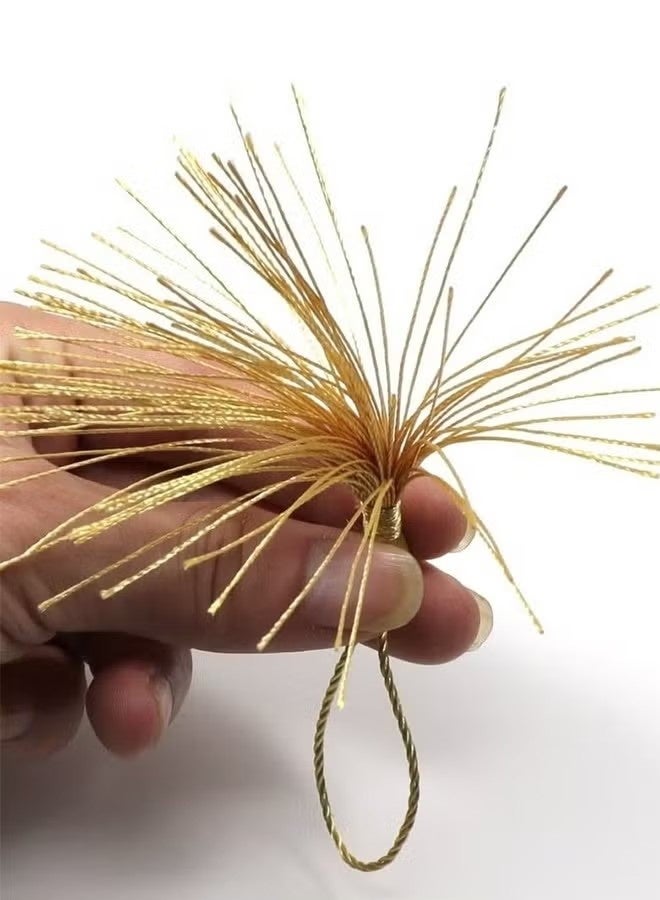 100 Pieces Light Gold 13 cm/5 Inch Silk Handmade Soft Tassel Silk Thread Bookmark Tassel with Rope Loop for Jewelry Making DIY Craft Accessories - Image 5