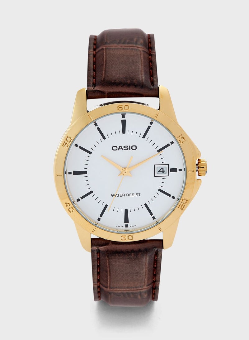 كاسيو ساعة انالوج جلد اصلي - Image 1