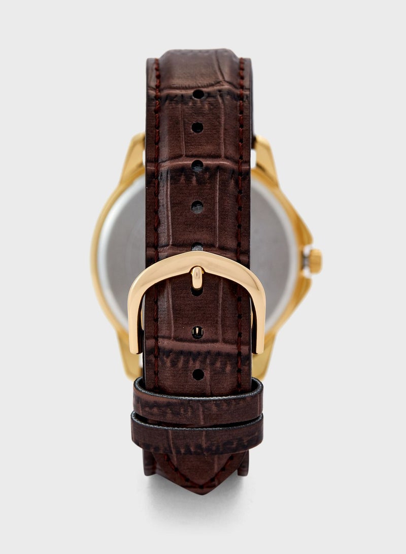 كاسيو ساعة انالوج جلد اصلي - Image 3