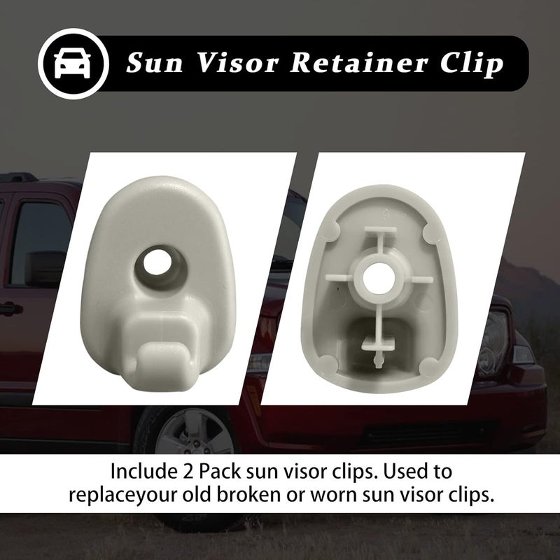 stymart 2Pcs Car Sun Visor Clip, Compatible With Jeep Liberty & Dodge Nitro - Image 3