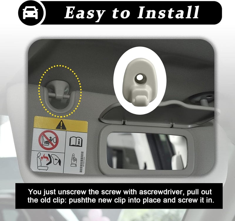 stymart 2Pcs Car Sun Visor Clip, Compatible With Jeep Liberty & Dodge Nitro - Image 4