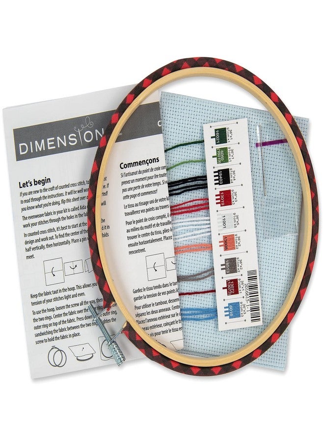 Dimensions 72-09005 Holiday Family Truck Christmas Counted Cross Stitch Kit for Beginners, 6" D, 14 Cnt. White Aida, 5pcs - Image 3