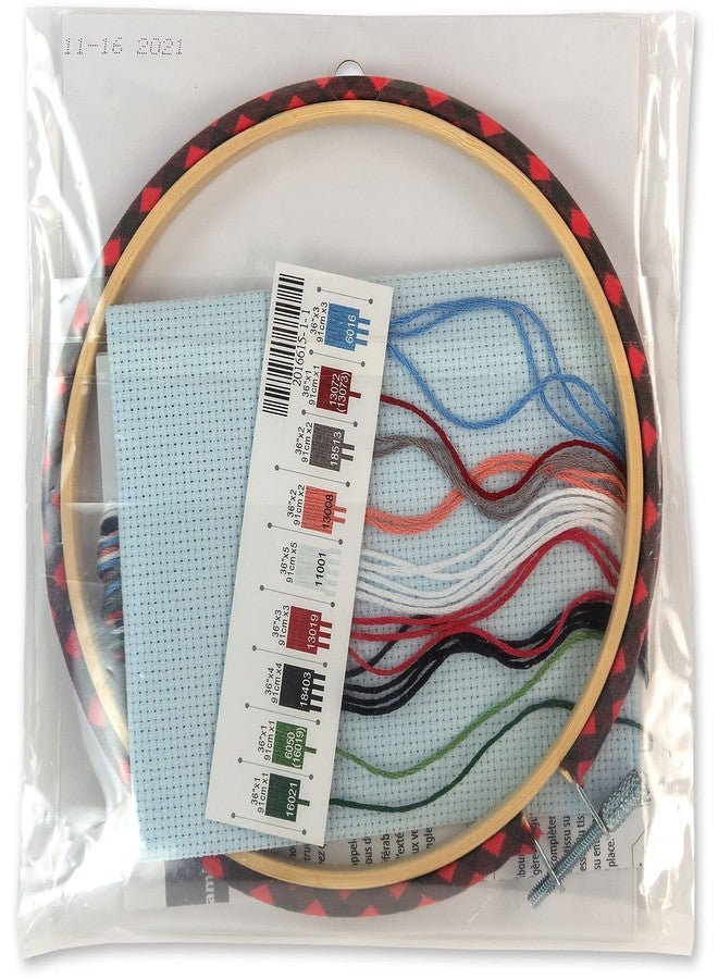 Dimensions 72-09005 Holiday Family Truck Christmas Counted Cross Stitch Kit for Beginners, 6" D, 14 Cnt. White Aida, 5pcs - Image 2