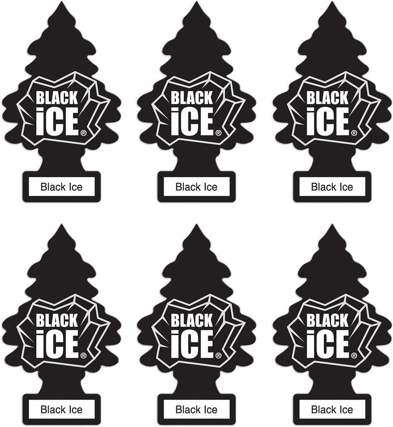 Air Freshener Tree MTZ04 Black Ice Fragrance for Car Home Boat Caravan - Six Pack Wear resistant upgraded material - Image 1