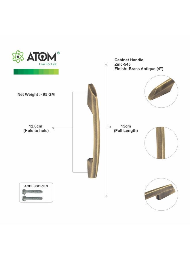 ATOM Atom 6 inches Zinc Cabinet Pull Handle | Antique Finish | Office Wardrobe Furniture Kitchen Drawer Push Bar, 545, Pack of 2  - Image 5