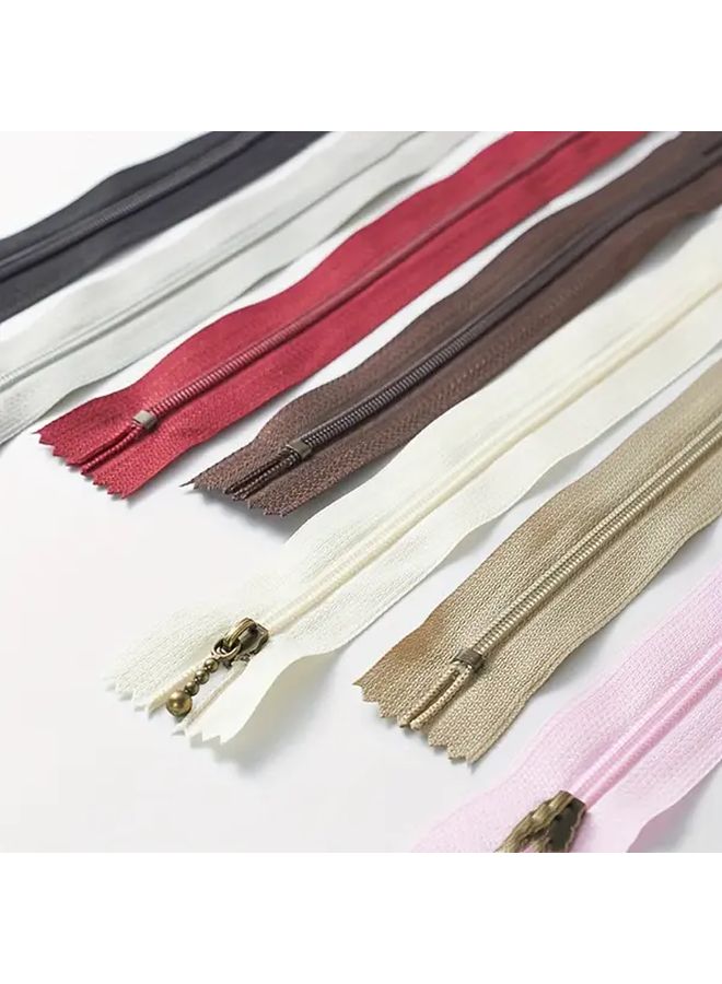 Assorted Bead Style Copper Zippers 15cm White Handbag Sewing Supplies - Image 2