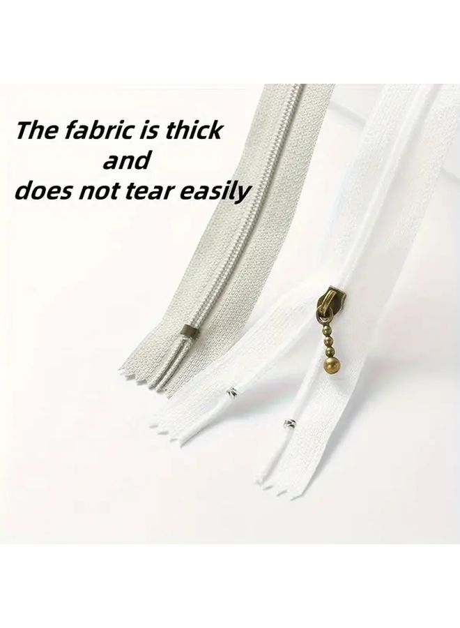 Assorted Bead Style Copper Zippers 15cm White Handbag Sewing Supplies - Image 5