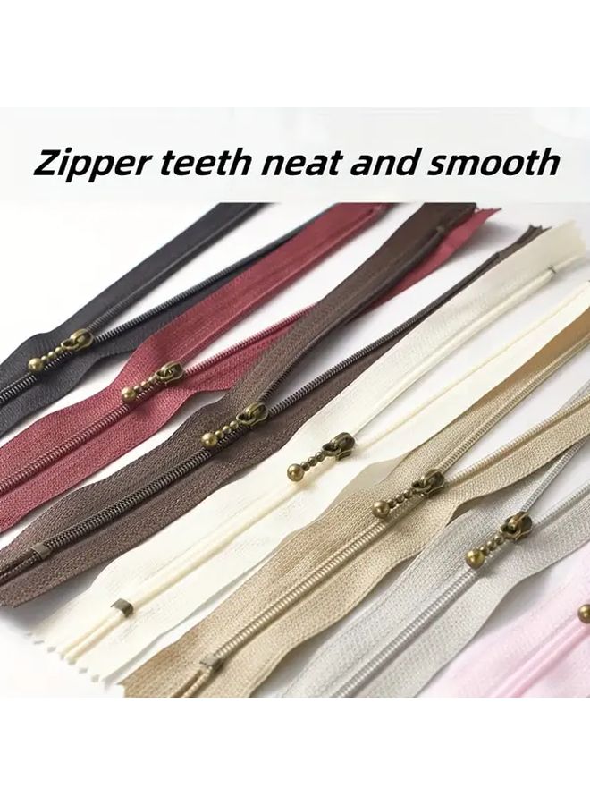 Assorted Bead Style Copper Zippers 15cm White Handbag Sewing Supplies - Image 4