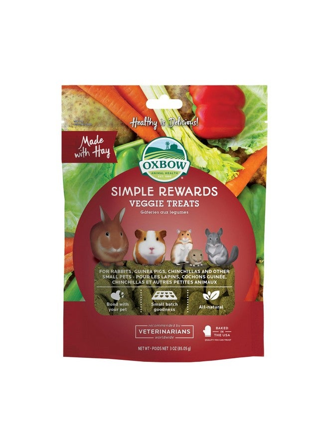 أوكسبو مكافآت بسيطة من أوكسبو لصحة الحيوان، مكافآت نباتية من الجزر والفلفل الحلو، وجبة خفيفة للحيوانات الأليفة للأرانب وخنازير غينيا، مصنوعة من تبن أوكسبو والبرسيم للأرانب، كيس 3 أونصة - Image 1