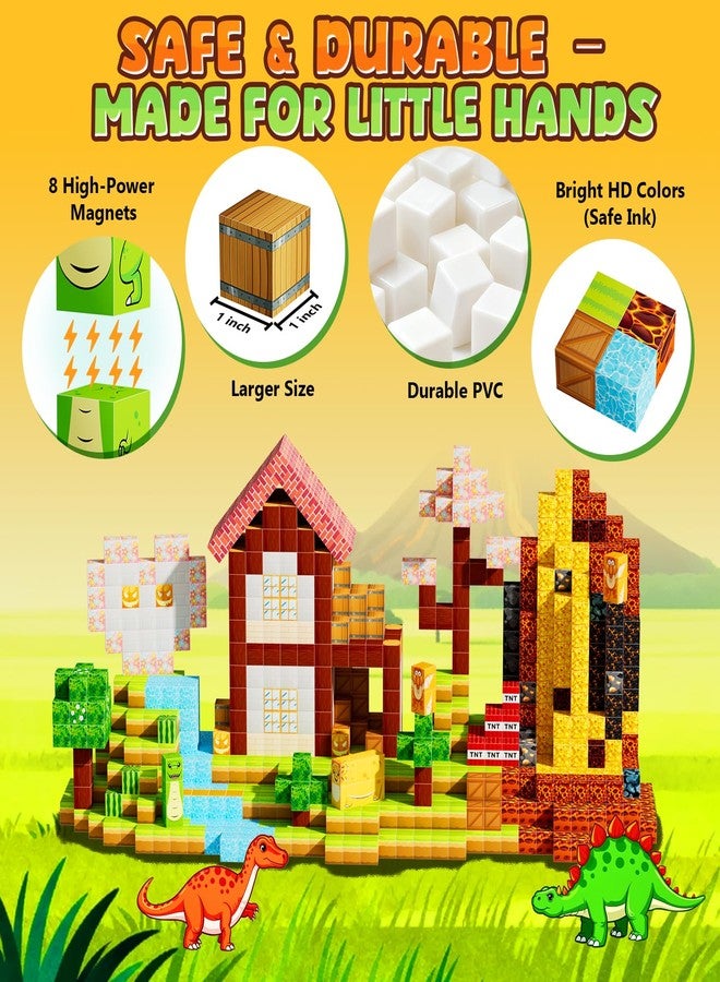 Belveora Magnetic Building Blocks - 130 PCS Large 1 Inch Magnet Cubes, STEM Construction Set for Kids Ages 3 4 5 6 7 8 9 10, Sensory Montessori Toys for Boys & Girls Easter/Christmas/Birthday Gift - Image 4