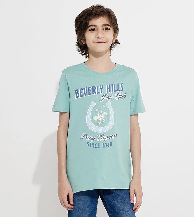 Logo Printed Short Sleeves Casual T-Shirt