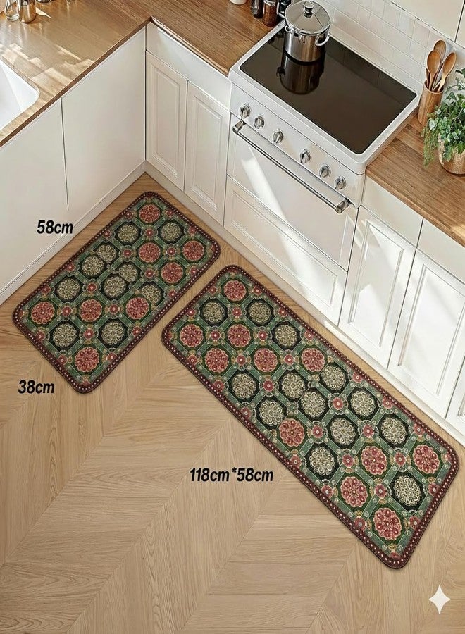Proxin 2 Pcs Kitchen Mats for Floor, Waterproof Anti Fatigue Memory Foam Rug Set, Non-Slip Washable Kitchen Floor Rugs with Rubber Backing, Comfortable Standing Mat for Kitchen, Home & Office (Multi2) - Image 2