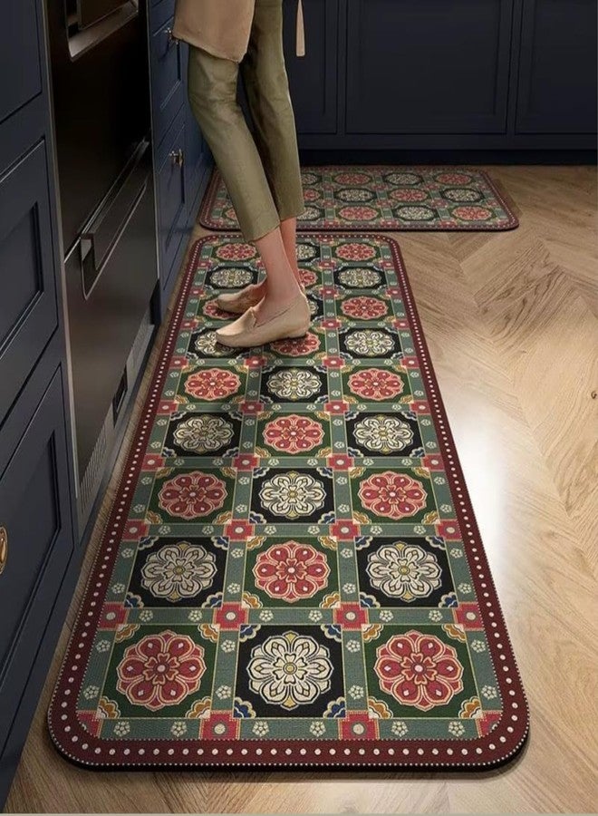 Proxin 2 Pcs Kitchen Mats for Floor, Waterproof Anti Fatigue Memory Foam Rug Set, Non-Slip Washable Kitchen Floor Rugs with Rubber Backing, Comfortable Standing Mat for Kitchen, Home & Office (Multi2) - Image 1