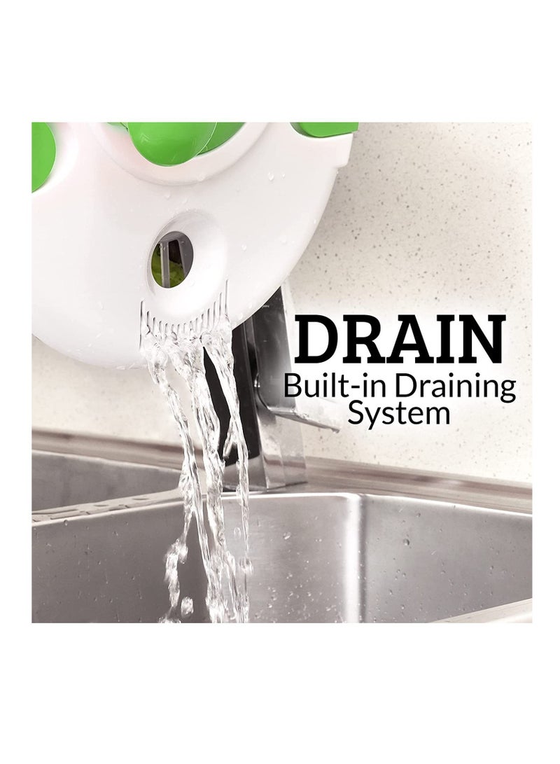 زد واي سلطة الدوار مع نظام تصريف مدمج ومصفاة مقبض دوار (أخضر) - Image 4