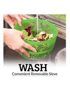 zy Salad Spinner with Built-in Draining System & Rotary Handle Colander(Green)  - Image 3