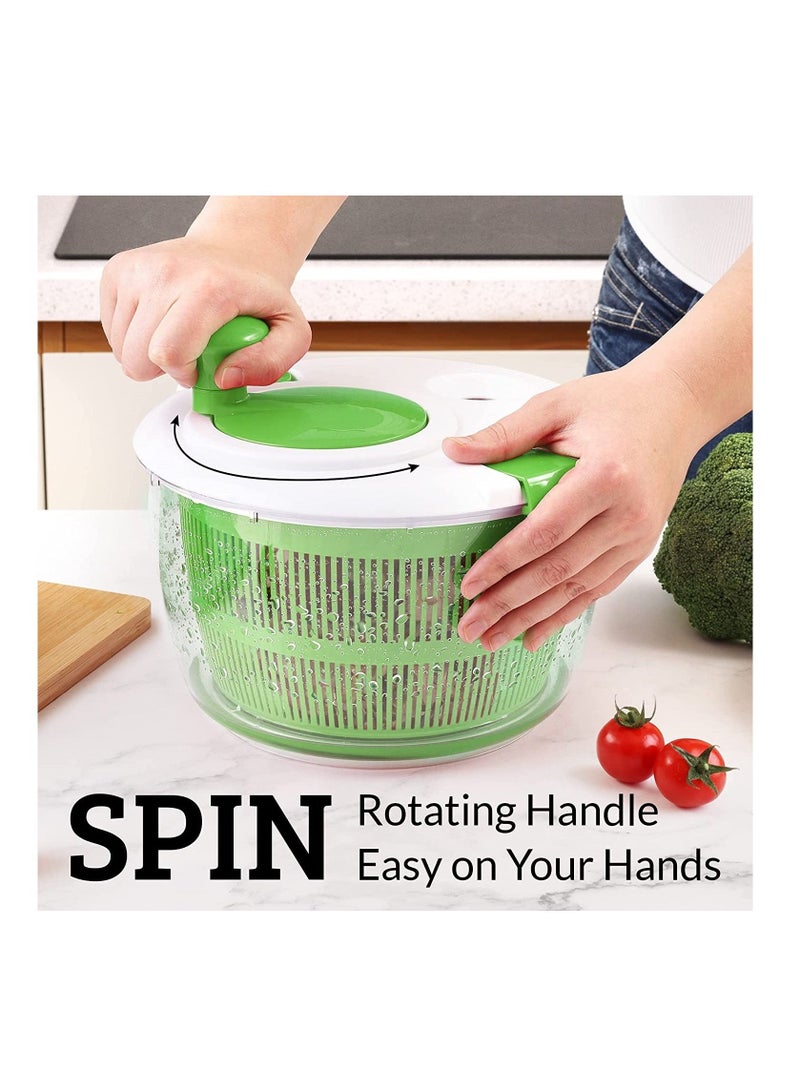 زد واي سلطة الدوار مع نظام تصريف مدمج ومصفاة مقبض دوار (أخضر) - Image 2