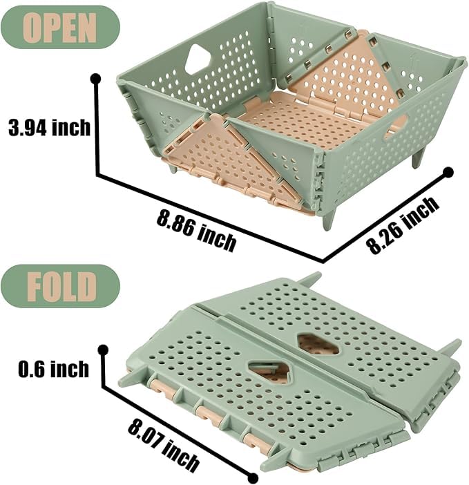 Minitul Plastic Collapsible Colander po1 Foldable Drain Basket with Resting Feet Kitchen Food Strainer for Pasta Fruit Vegetables SpaceSaving BPAFree Dishwasher Safe - Image 2