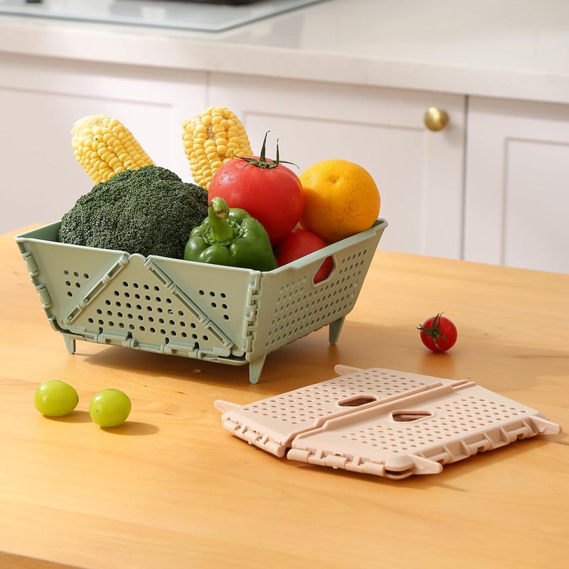 Minitul Plastic Collapsible Colander po1 Foldable Drain Basket with Resting Feet Kitchen Food Strainer for Pasta Fruit Vegetables SpaceSaving BPAFree Dishwasher Safe - Image 4