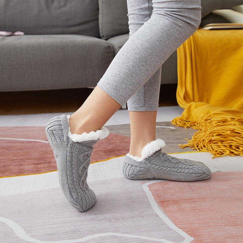 klarako Fleecesox - Fleece-Lined Non-slip Thermal Slippers Socks, 2024 New Indoor Non-Slip Thermal Socks - Image 4