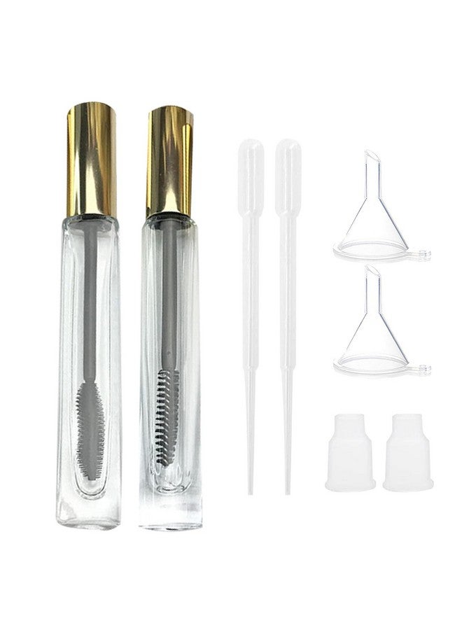 dootdott Empty Mascara Tube and Wand Glass, 3PCS 10ml Empty Mascara Tube and Lip Gloss Tubes, Eyelash Spoolies with Tube, Eyelash Growth Packing Tube Container for Home and Travel (A) - Image 1