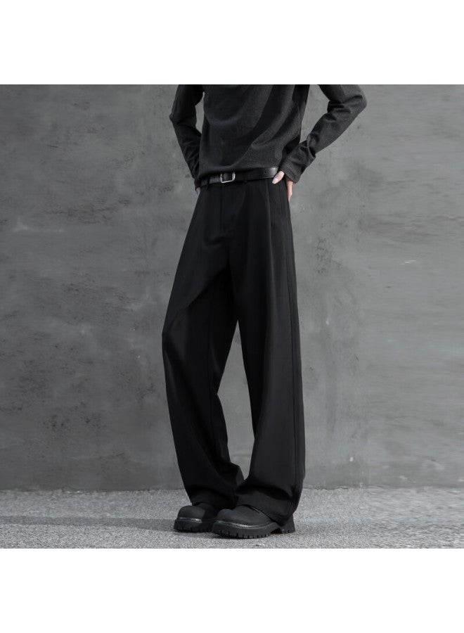 Swamp Area Men's Spring And Summer Thin Straight Pants High-end Casual Suit Pants Ks22 Black M - Image 5