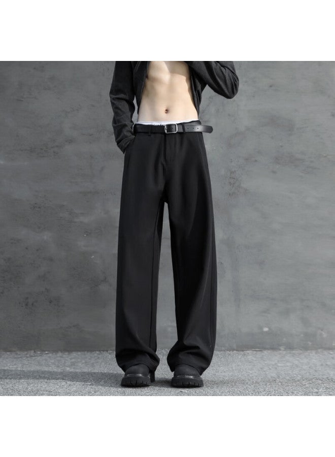 Swamp Area Men's Spring And Summer Thin Straight Pants High-end Casual Suit Pants Ks22 Black M - Image 2
