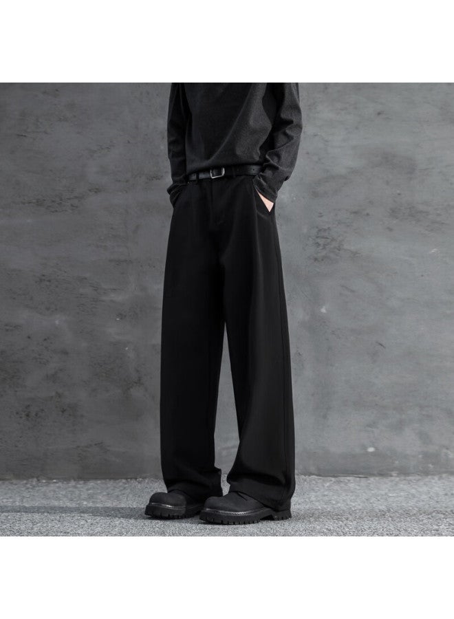 Swamp Area Men's Spring And Summer Thin Straight Pants High-end Casual Suit Pants Ks22 Black M - Image 3