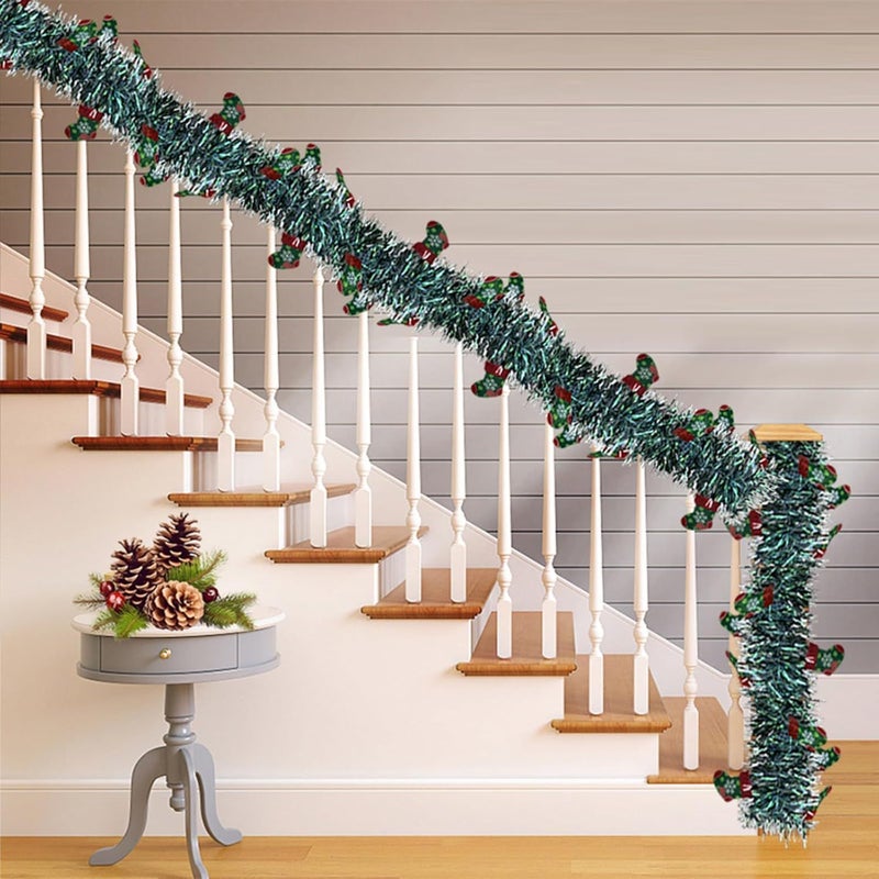 Christmas Garland 393.7in Artificial Fir with Snow Decor for Fireplace - Image 4