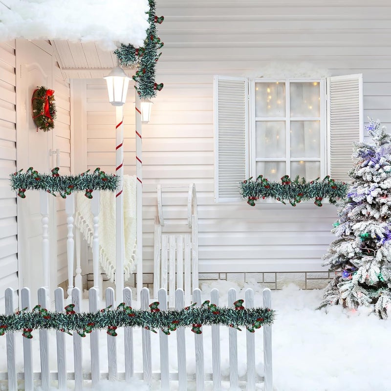 Christmas Garland 393.7in Artificial Fir with Snow Decor for Fireplace - Image 5