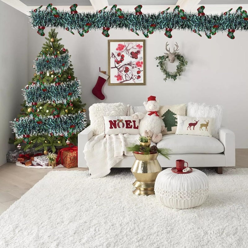 Christmas Garland 393.7in Artificial Fir with Snow Decor for Fireplace - Image 3