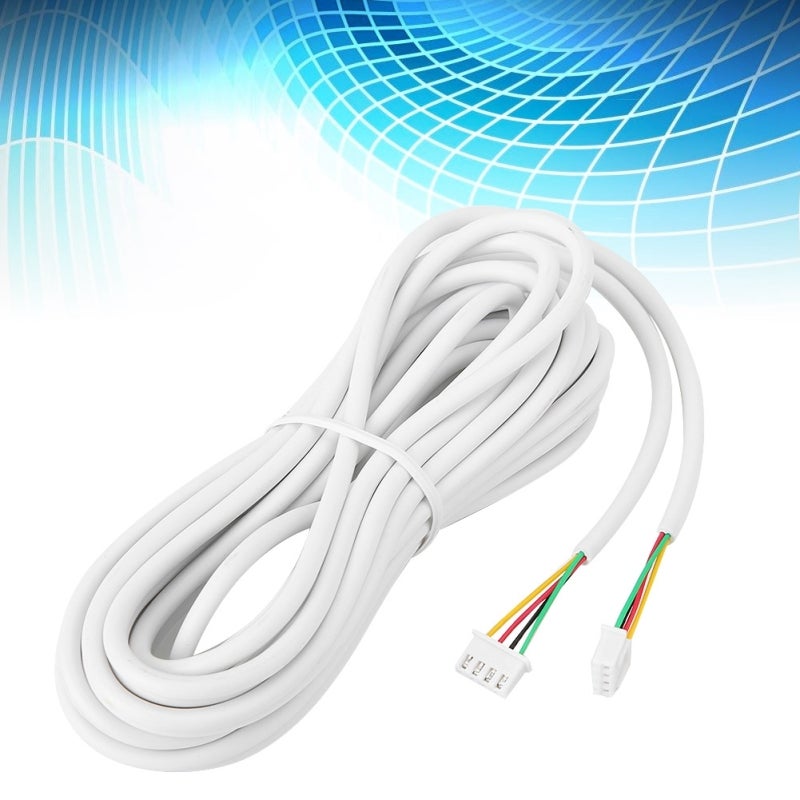 4 Core Copper Cable: 2 Spare Connectors, Soft Copper For Stable Video Intercom - Pre-Connected Connectors For Easy Installation, White PVC Insulation For Safety, Flexible Cable For Home Security & Vid - Image 3