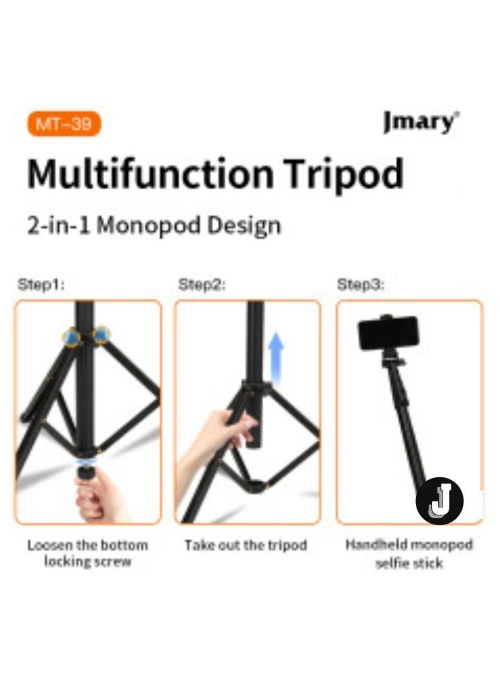 JAJEEK Aluminum Extendable Phone Tripod with Selfie Stick & Phone Clip – Adjustable, Lightweight & Sturdy for Vlogging, Selfies & Live Streaming - Image 4