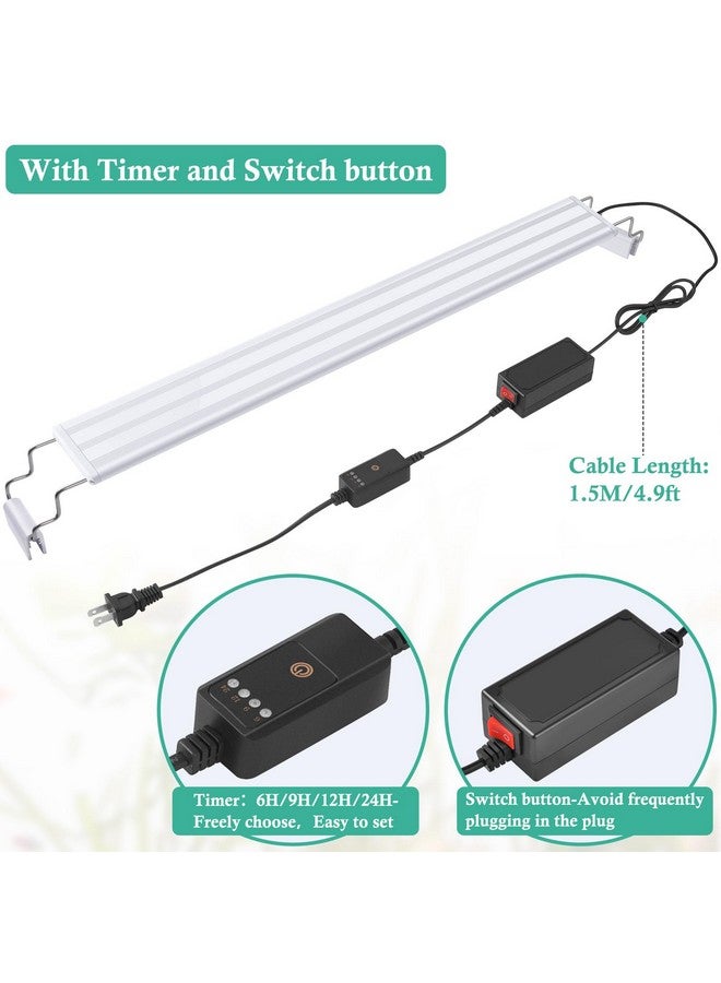 HITOP Full Spectrum LED Aquarium Light - 24-32" Classic Fish Tank Light with Timer, Aquarium Plant Light with Stable Extendable Brackets (24-32in) - Image 3