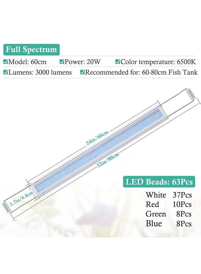 HITOP Full Spectrum LED Aquarium Light - 24-32" Classic Fish Tank Light with Timer, Aquarium Plant Light with Stable Extendable Brackets (24-32in) - Image 2