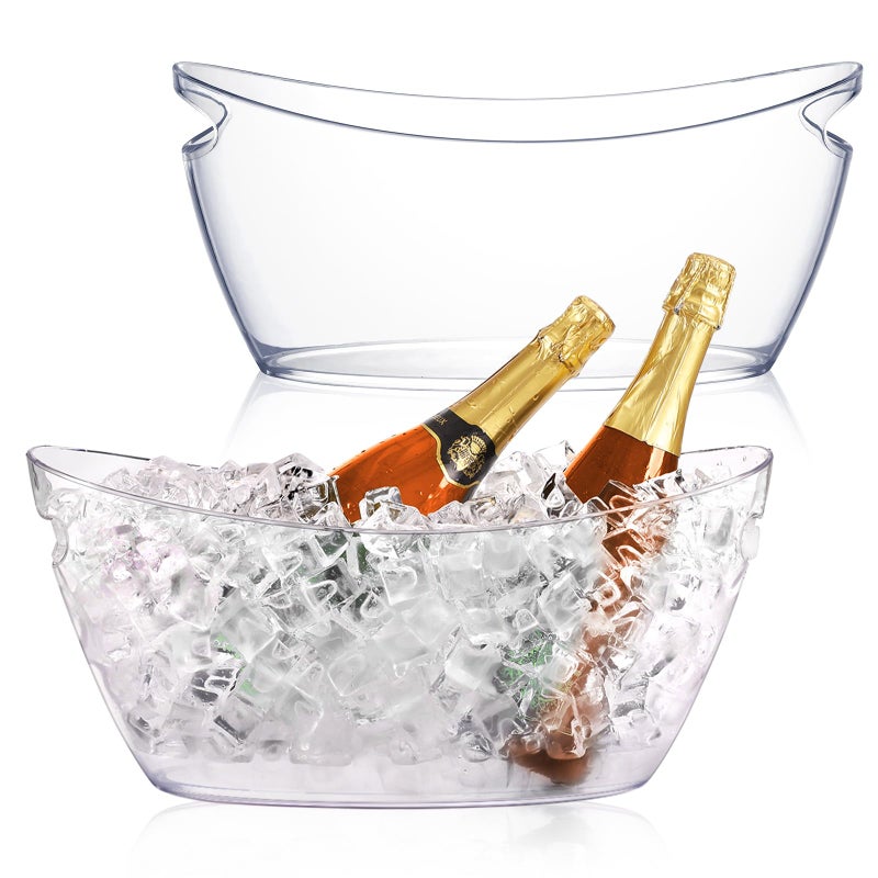 Ice Buckets for Parties 2pcs Acrylic Champagne Beverage Drinks Buckets Tub for Cocktail Bar 55L Ice Bucket for Christmas Party165 73 68inch