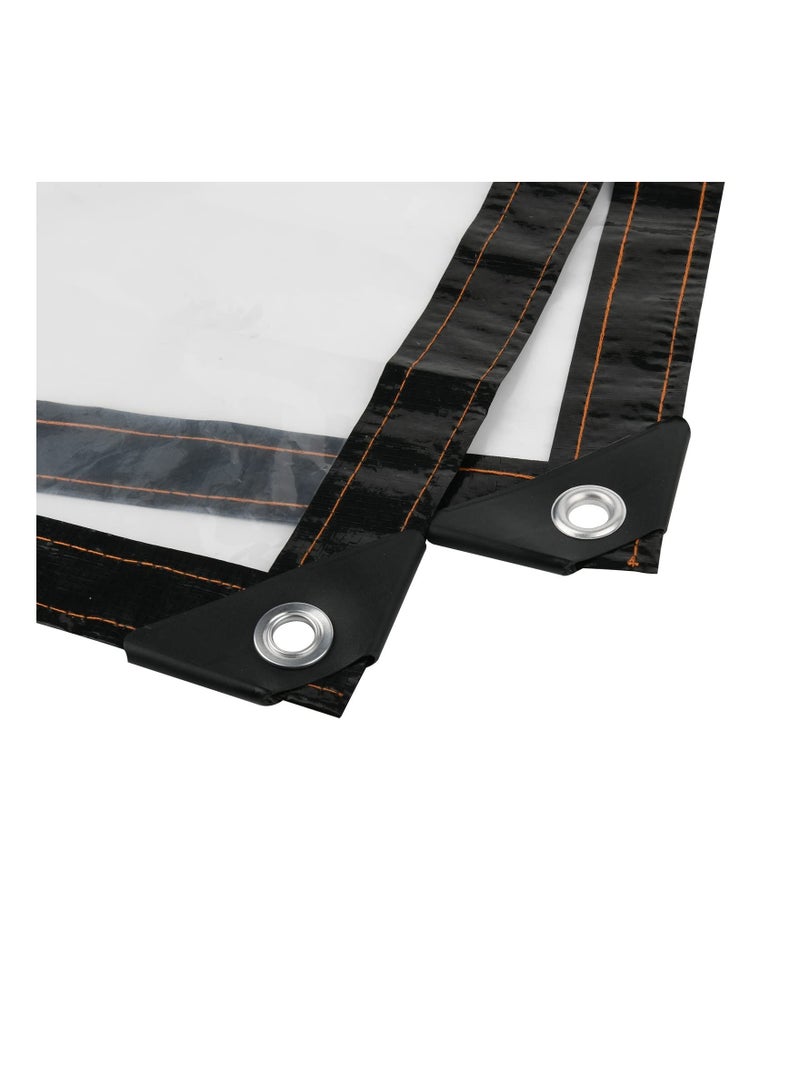 Clear Tarp, 2 Pcs 39x39IN Heavy Duty Tarp Cover Waterproof Tarpaulin PVC Tarpaulin with Grommets Multi Purpose for Gardening Camping Traveling UV-Ray Clear Greenhouse Plastic Cover for Garden Patio  - Image 2