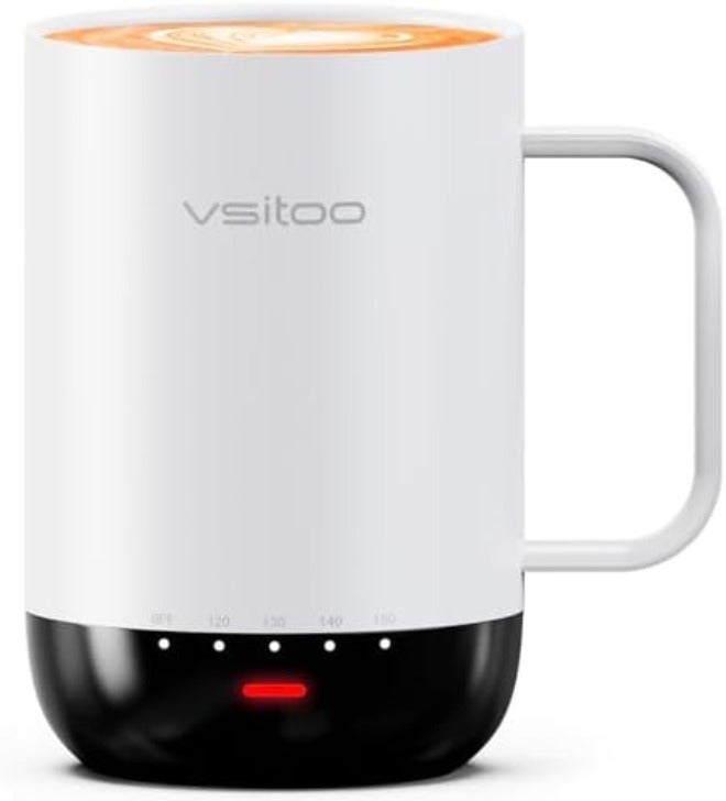 VSITOO S3 Pro 16oz Smart Self Heating Coffee Mug, Heated Coffee Mug with AI Auto-Sensing Temperature Control, 120-150℉ Rechargeable Smart Mug Warmer, IPX7 Waterproof, Gift for Men Women, Black - Image 4