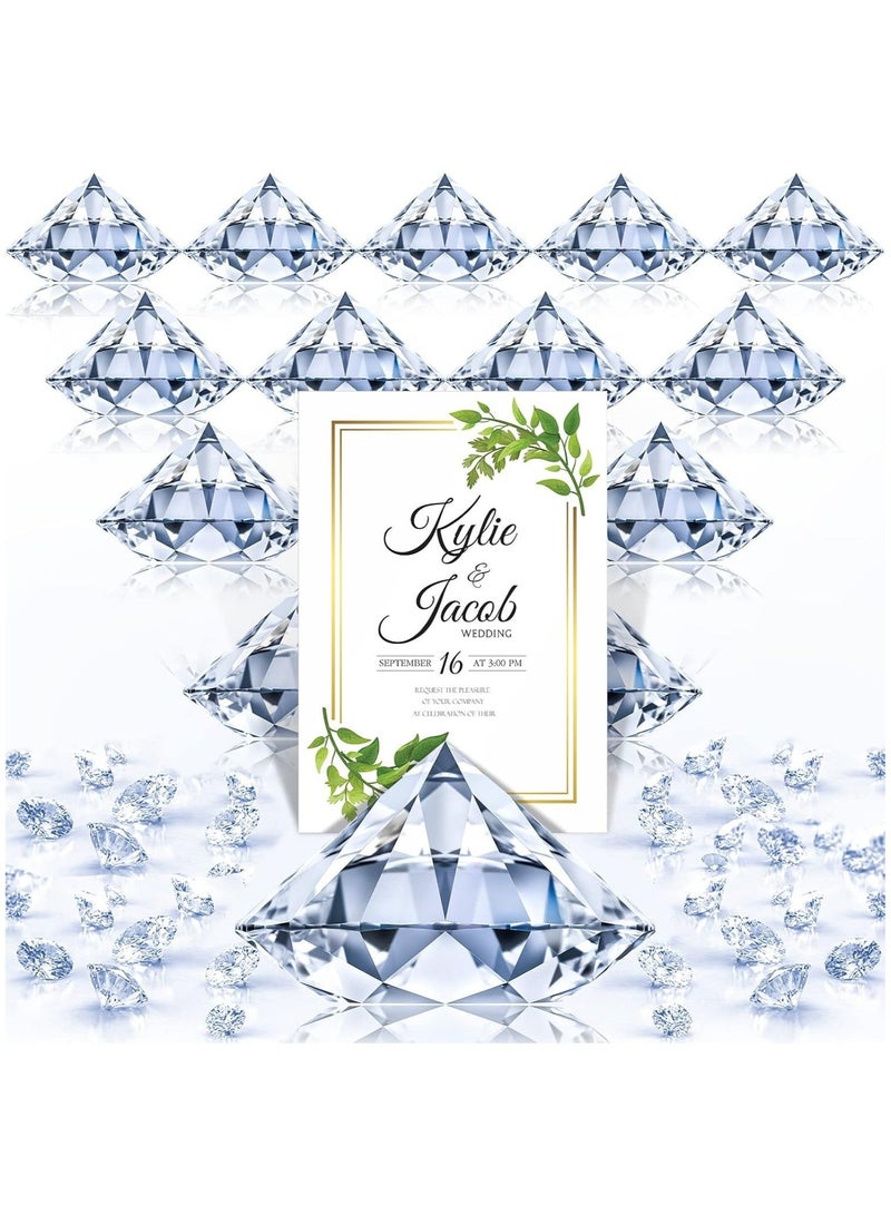 RIKA 15 Pack Diamond Place Card Holders Stands, Acrylic Crystal Table Card Stands for Wedding, Party Decoration, Baby Shower, Table Decorations (Clear) - Image 1