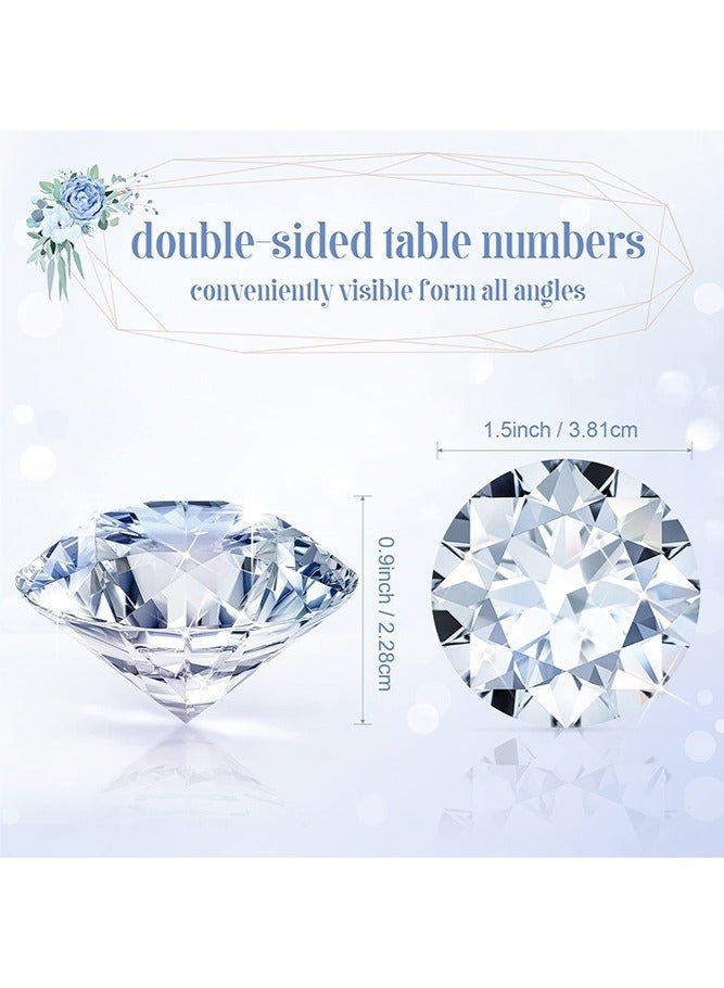 RIKA 15 Pack Diamond Place Card Holders Stands, Acrylic Crystal Table Card Stands for Wedding, Party Decoration, Baby Shower, Table Decorations (Clear) - Image 3