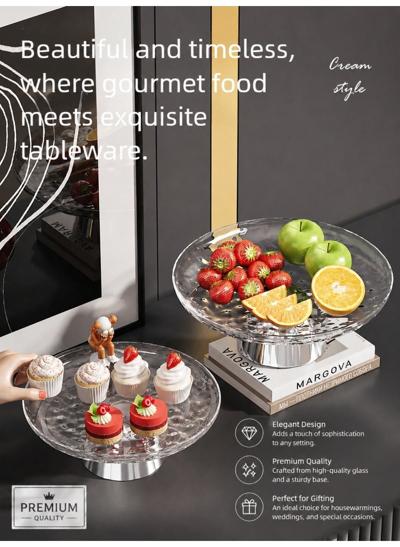nehem 6 PCS Clear Serving Tray, Serving Plate, Elegant Polka Dot Pattern Clear Trays, Spill-Proof Tray, Decorative Serving Tray for Candy, Fruit, Nuts & Desserts - Image 4