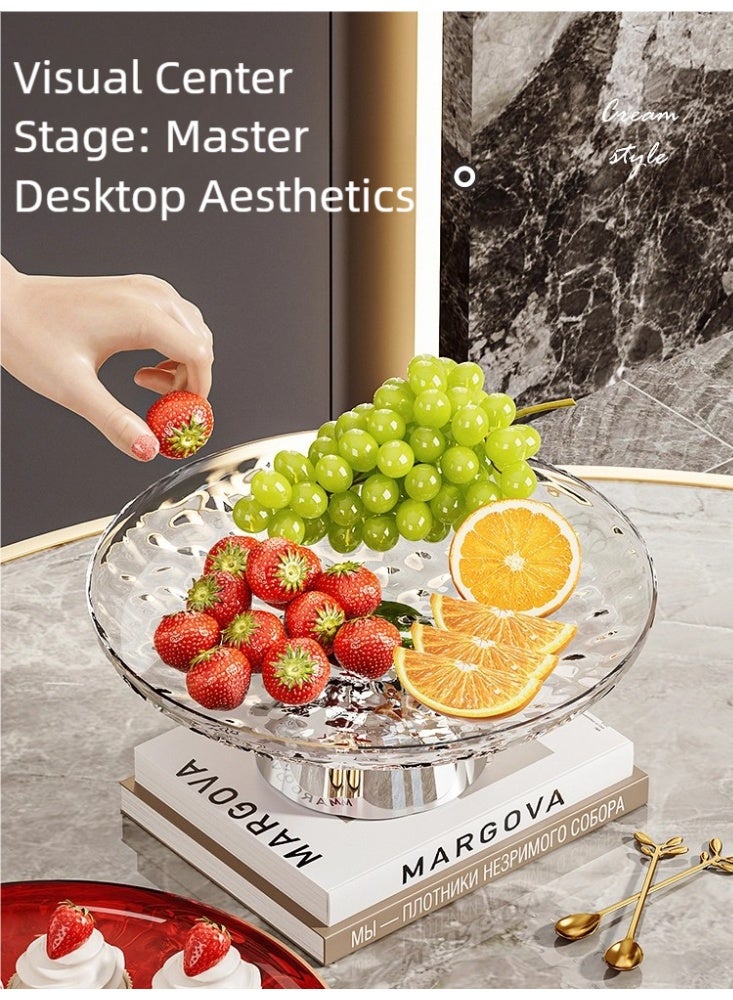 nehem 6 PCS Clear Serving Tray, Serving Plate, Elegant Polka Dot Pattern Clear Trays, Spill-Proof Tray, Decorative Serving Tray for Candy, Fruit, Nuts & Desserts - Image 2