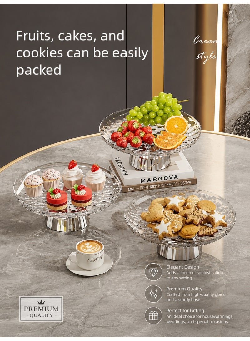nehem 6 PCS Clear Serving Tray, Serving Plate, Elegant Polka Dot Pattern Clear Trays, Spill-Proof Tray, Decorative Serving Tray for Candy, Fruit, Nuts & Desserts - Image 5