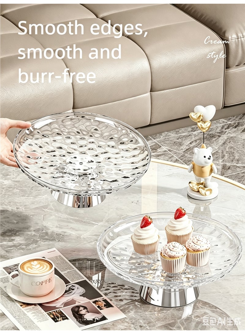 nehem 6 PCS Clear Serving Tray, Serving Plate, Elegant Polka Dot Pattern Clear Trays, Spill-Proof Tray, Decorative Serving Tray for Candy, Fruit, Nuts & Desserts - Image 3