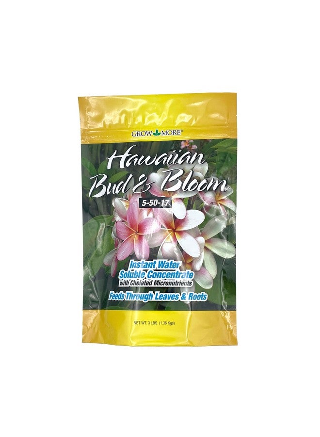 Grow More Urea-Free Hawaiian Bud and Bloom 5-50-17 Fertilizer - 3lbs of Water Soluble Bloom Booster Fertilizer for Flowers - High Phosphorus Flower Food for Enhanced Bud Formation & Vigorous Blooms - Image 1