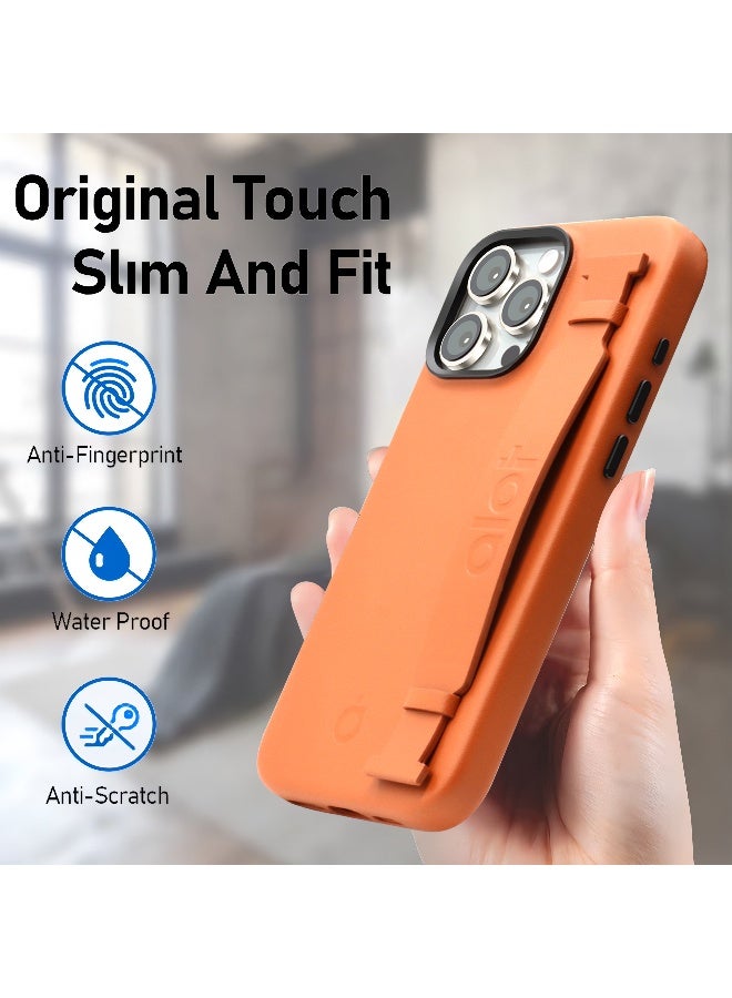 ALot noble case for iPhone 16 promax brown (leather case comes with a handle grip and metal frame camera NORMAL PU +MICROFIBER+MAGNETIC - Image 2