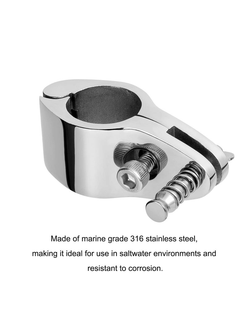 Y&D SYOSI, Bimini Top Jaw Slides, 316 Stainless Steel Marine Hardware for 7/8 inch or 1 Round Tubing, Sunshade Fastening Clip, Yacht Accessory (2-Pack)  - Image 2