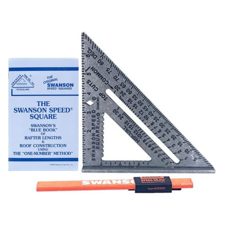Swanson Tool Co. , Inc Swanson Tool Co S0101SDP217 Value Pack Featuring The 7 inch Die Cast Aluminum Speed Square and Speed Draw Carpenter Pencil Holder - Image 1